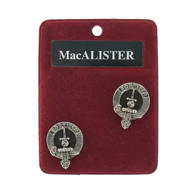 MacAlister Clan Crest Cufflinks - Traditional Shirt Accessory - Scottish Heritage - Made in Scotland