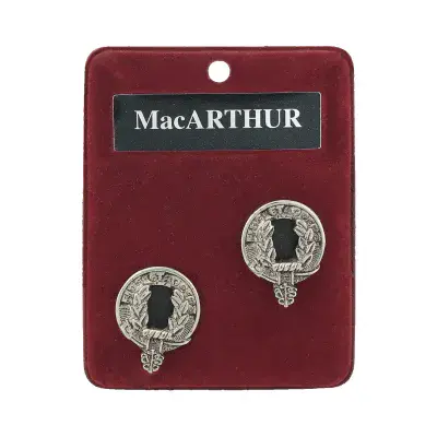 MacArthur Clan Crest Cufflinks - Traditional Shirt Accessory - Scottish Heritage - Made in Scotland