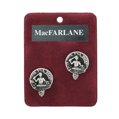 MacFarlane Clan Crest Cufflinks - Traditional Shirt Accessory - Scottish Heritage - Made in Scotland