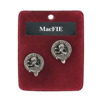 MacFie Clan Crest Cufflinks - Traditional Shirt Accessory - Scottish Heritage - Made in Scotland