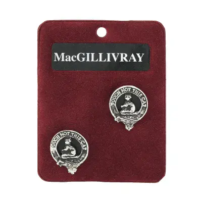 MacGillivray Clan Crest Cufflinks - Traditional Shirt Accessory - Heritage - Made in Scotland