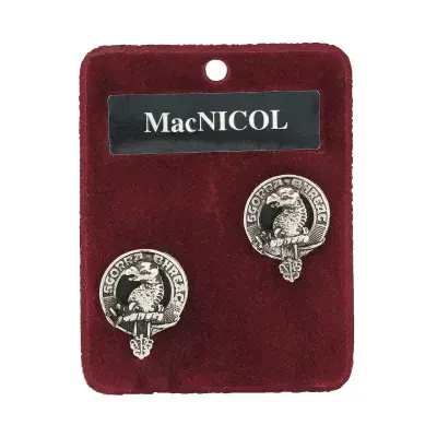 MacNicol Clan Crest Cufflinks - Traditional Shirt Accessory - Scottish Heritage - Made in Scotland