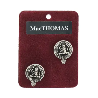 MacThomas Clan Crest Cufflinks - Traditional Shirt Accessory - Scottish Heritage - Made in Scotland