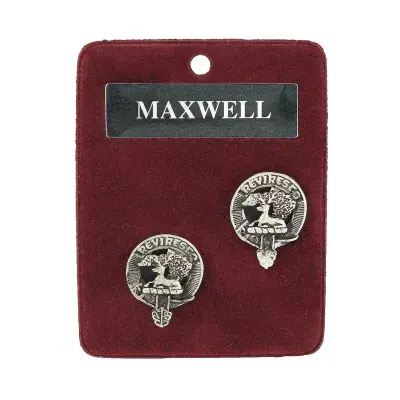 Maxwell Clan Crest Cufflinks - Traditional Shirt Accessory - Scottish Heritage - Made in Scotland