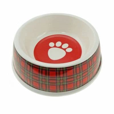 Melamine Scottish Royal Stewart Tartan Dog Bowl. 20.5cm.