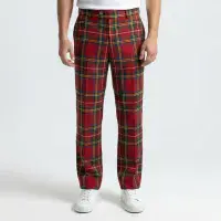 Mens Tartan Trews | Royal Stewart Tartan | High-Waisted Trousers | Traditional & Scottish |