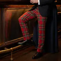 Mens Tartan Trews | Royal Stewart Tartan | High-Waisted Trousers | Traditional & Scottish |