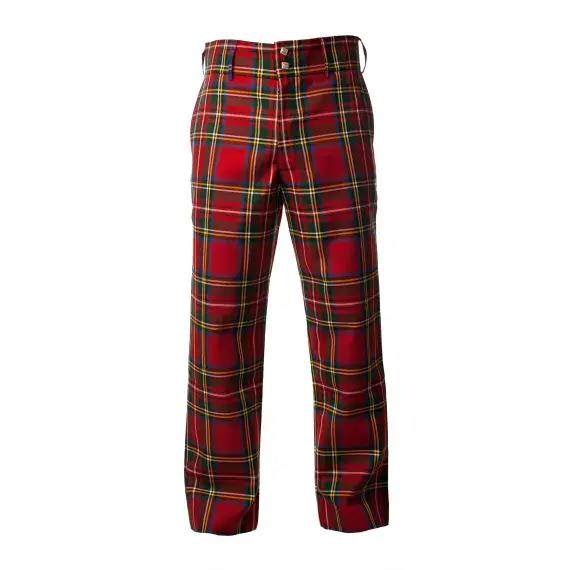 Mens Tartan Trews | Royal Stewart Tartan | High-Waisted Trousers | Traditional & Scottish |