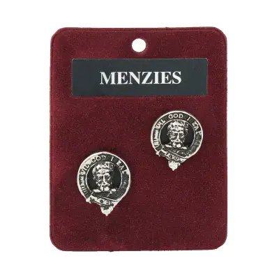 Menzies Clan Crest Cufflinks - Traditional Shirt Accessory - Scottish Heritage - Made in Scotland