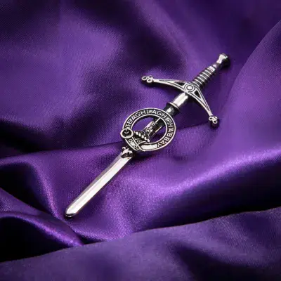 Morrison Clan Kilt Pin - Traditional Scottish Surname Crest Sword Brooch