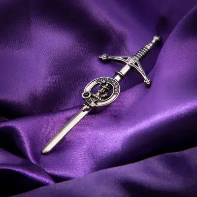 Murray Clan Kilt Pin - Traditional Scottish Surname Crest Sword Brooch