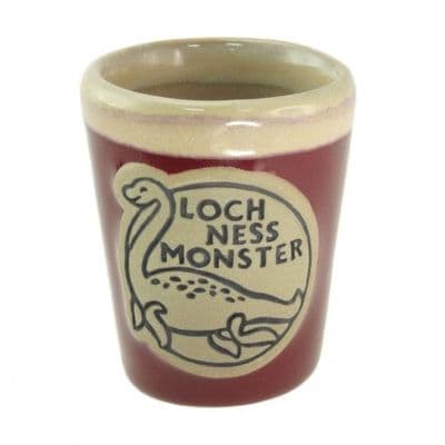Nessie Shot Glass | Red Stoneware Glass | Dishwasher Safe | Whisky, Vodka, Tequila |
