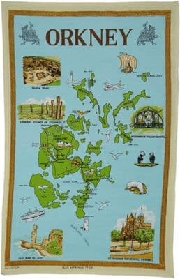 Orkney Tea Towel | Pure Cotton | Orkney Isles | Beautiful Scotland Design |