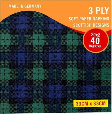 Pack of 40 Napkins - Scottish Black Watch