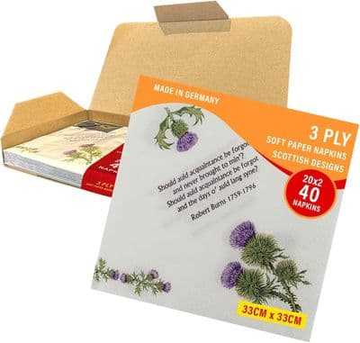 Pack of 40 Napkins - Scottish Burns Poem