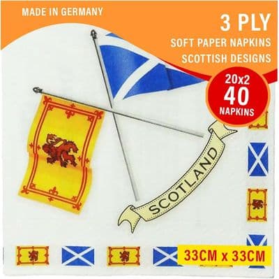 Pack of 40 Napkins - Scottish Flags