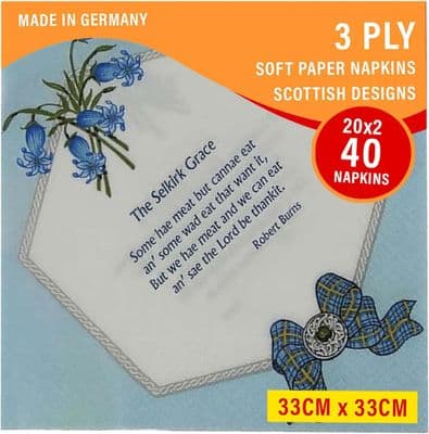 Pack of 40 Napkins - Scottish Selkirk Grace