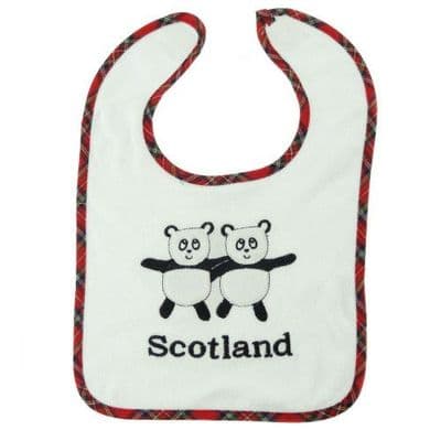 Pandas Scottish Luxury Embroidered Baby Bib