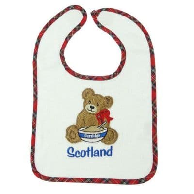 Porridge Teddy Bear Scottish Luxury Embroidered Baby Bib