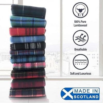 Pure Lambswool Scarf | Clan Tartans From Scotland | Stylish | Made In The UK