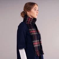Pure Lambswool Scarf | Colour: Stewart Black | Elegant & Warm | Heritage of Luxury |