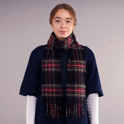 Pure Lambswool Scarf | Colour: Stewart Black | Elegant & Warm | Heritage of Luxury |
