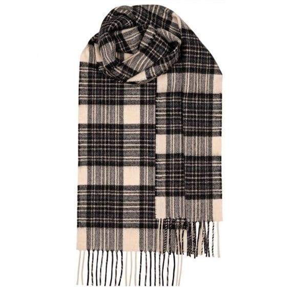Pure Lambswool Scarf | Colour: Stewart Dress Grey | Elegant & Warm | Heritage of Luxury |