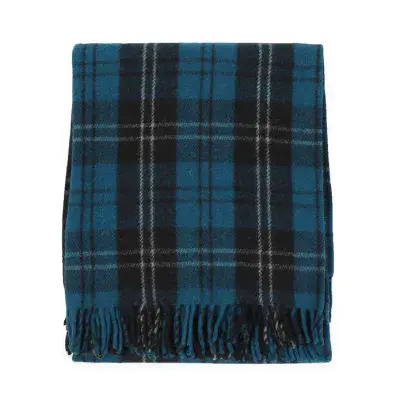 Ramsay Blue Tartan Blanket - Wool Blend - Luxury Scottish Blanket - For Any Occasion