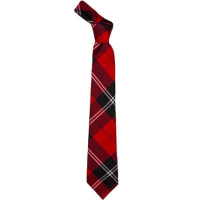 Ramsay Red Modern Tartan Tie - 100% Wool - Traditional Neck Tie - Suitable For Any Occasion