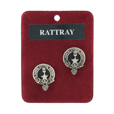 Rattray Clan Crest Cufflinks - Traditional Shirt Accessory - Scottish Heritage - Made in Scotland