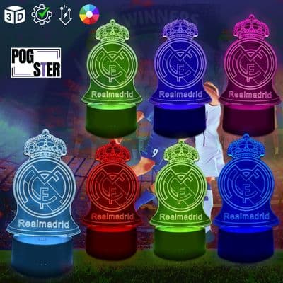 Real Madrid CF | Kids & Adults | 7 Colour Change | Touch Control | Night Light |