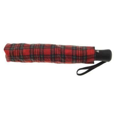 Red Tartan Scottish Compact Umbrella