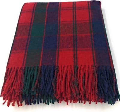 Robertson Red Tartan Blanket - 100% Wool - Luxury Scottish Blanket - For Any Occasion