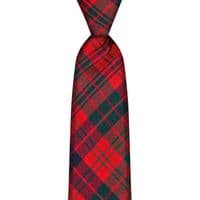 Ross Red Modern Tartan Tie - 100% Wool - Traditional Neck Tie - Suitable For Any Occasion