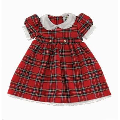 Royal Stewart Girls Scottish Traditional Tartan Luxury Dress with Belt Ties