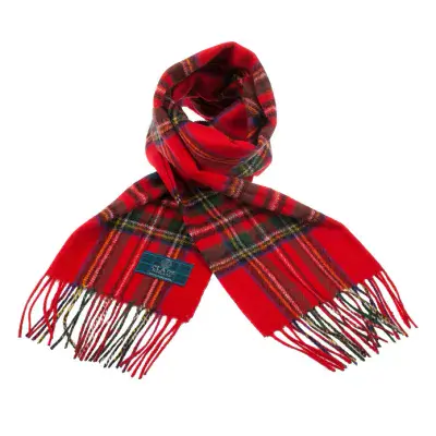 Royal Stewart Tartan Scarf | 100% Lambswool | Scottish Tartan Clan Scarf