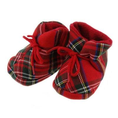 Royal Stewart Tartan Scottish Luxury Baby Bootee