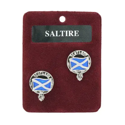 Scotland Flag Crest Cufflinks - Traditional Shirt Accessory - Scottish Heritage - Made in Scotland
