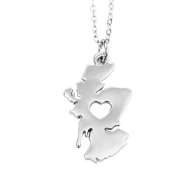 Scotland Map Pendant | Pure Pewter Metal | Gift Presentation | 18