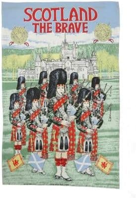 Scotland Piper Tea Towel | Pure Cotton | Scotland The Brave | Brilliant Scotland Design |