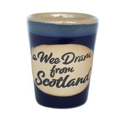 Scotland Shot Glass | Blue Stoneware Glass | Dishwasher Safe | Whisky, Vodka, Tequila |