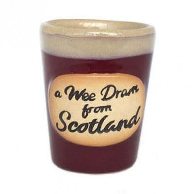 Scotland Shot Glass | Red Stoneware Glass | Dishwasher Safe | Whisky, Vodka, Tequila |