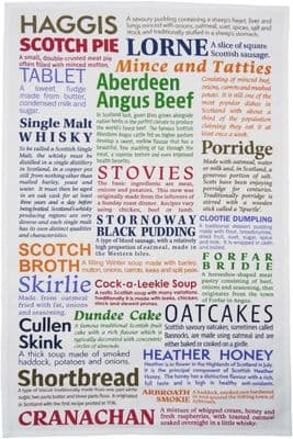 Scotland Tea Towel | Pure Cotton | Food Dishes | Brilliant Scotland Design |
