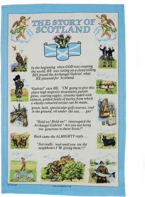 Scotland Tea Towel | Pure Cotton | Story of Scotland | Beautiful Scotland Design |