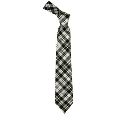 Scott Black/White Modern Tartan Tie - 100% Wool - Traditional Neck Tie - Suitable For Any Occasion