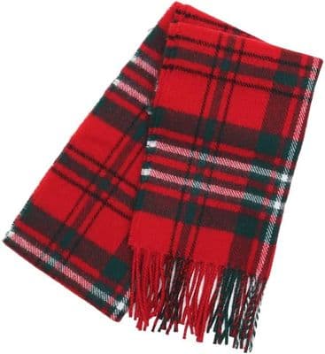 Scott Red Modern Tartan Scarf - 100% Soft Lambswool - Luxury Scottish Scarf - For Any Occasion