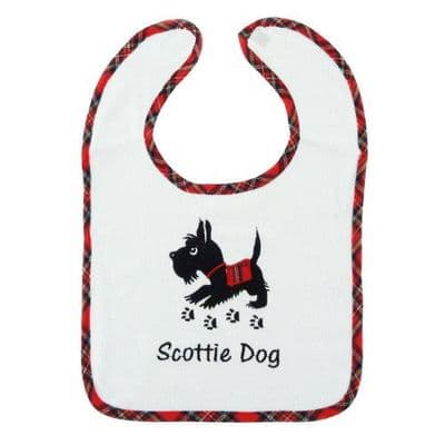 Scottie Dog Scottish Luxury Embroidered Baby Bib