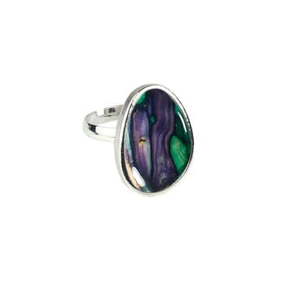Scottish Beautiful Organic Heathergems Stainless Steel Ring With Gift Box