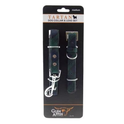 Scottish Black Watch Tartan Dog Collar & Lead Set Various Sizes