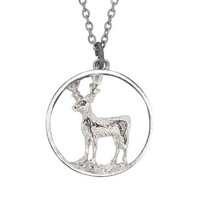Scottish Deer Pendant | Pure Pewter Metal | Gift Presentation | 18